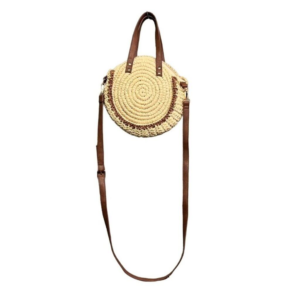 Studio Collection Straw Summer Round Shoulder Hand Bag 2998